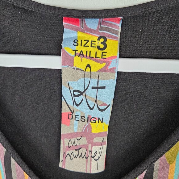 Volt Design Tunic Top Size 3 Large Art To Wear, Sheer Chiffon Overlay of Tank - Picture 9 of 12